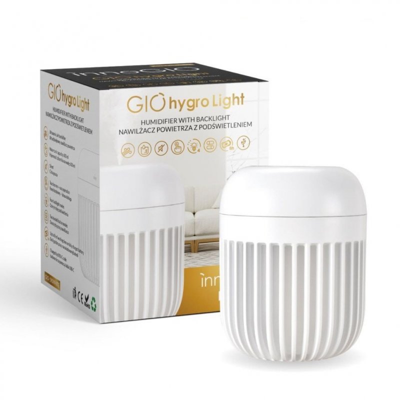 Produkt - Zvlhčovač GIOhygro s podsvícením White (POŠKOZENÝ OBAL)