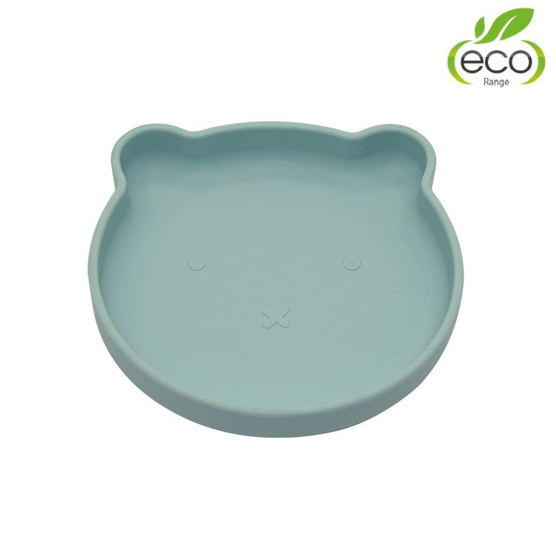 Produkt - Silikonový talíř s přísavkou Bear Pastel Blue (POŠKOZENÝ OBAL)